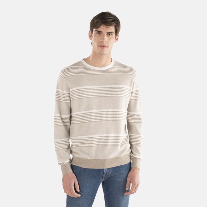 (image for) negozio harmont blaine Crew-neck two-tone cotton pullover