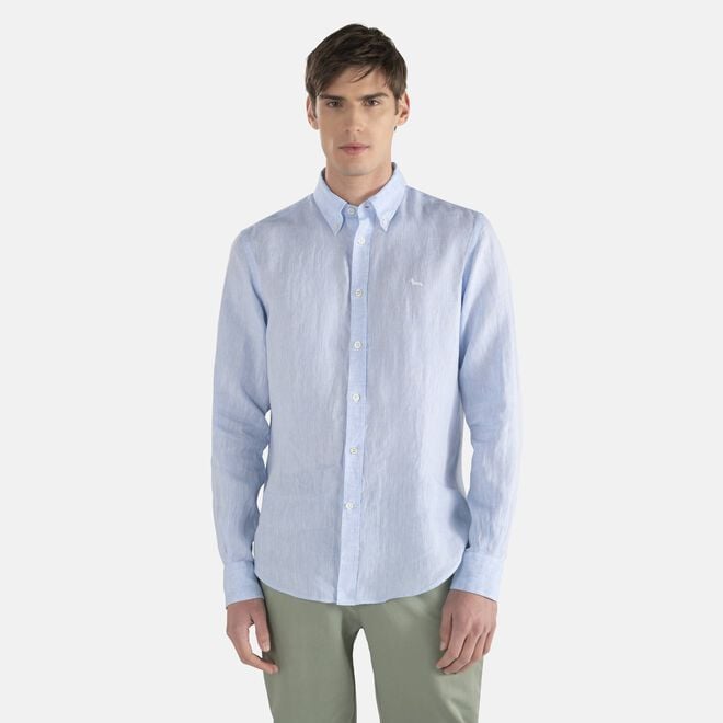 Outlet Sconti Online Camicia in lino con contrasti interni
