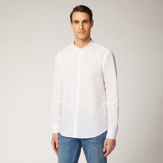 (image for) Acquisto Linen and cotton shirt with mandarin collar In Offerta