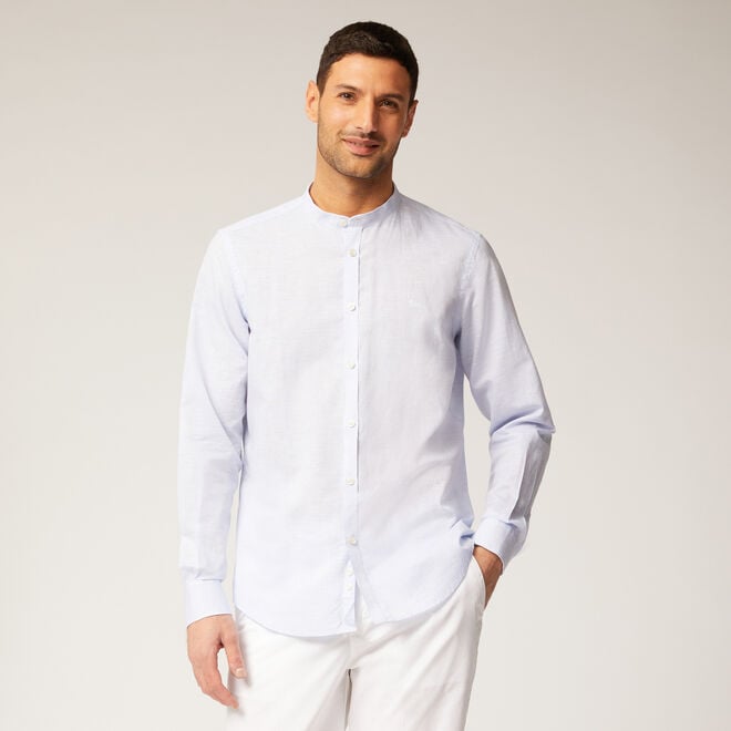 (image for) Economici Online Linen and cotton shirt with mandarin collar Offerta