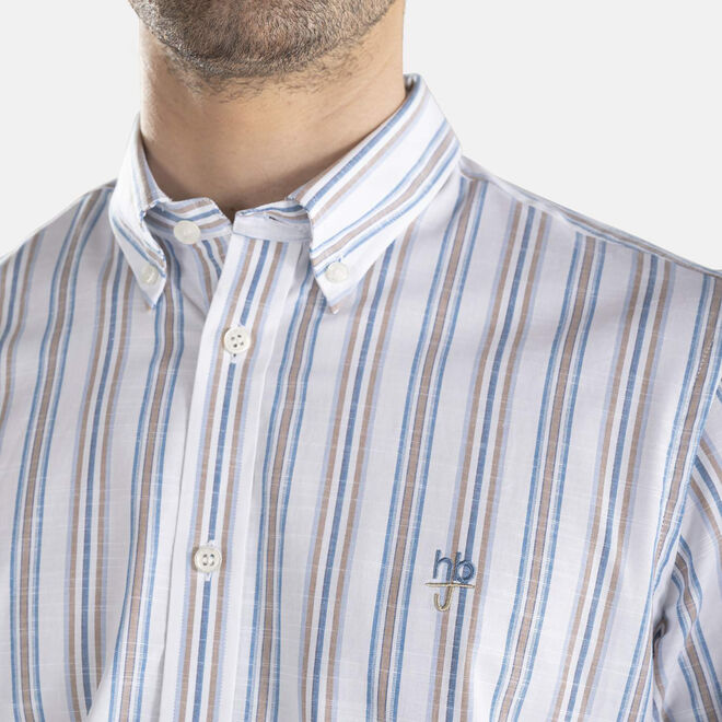 Shop Online Camicia in cotone a righe harmont & blaine logo
