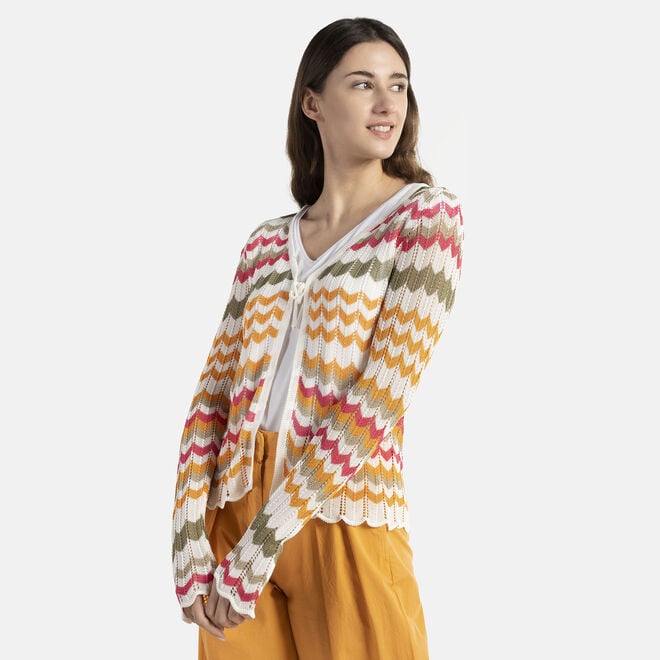 (image for) harmont & blaine outlet shop online Cardigan multicolor effetto pizzo