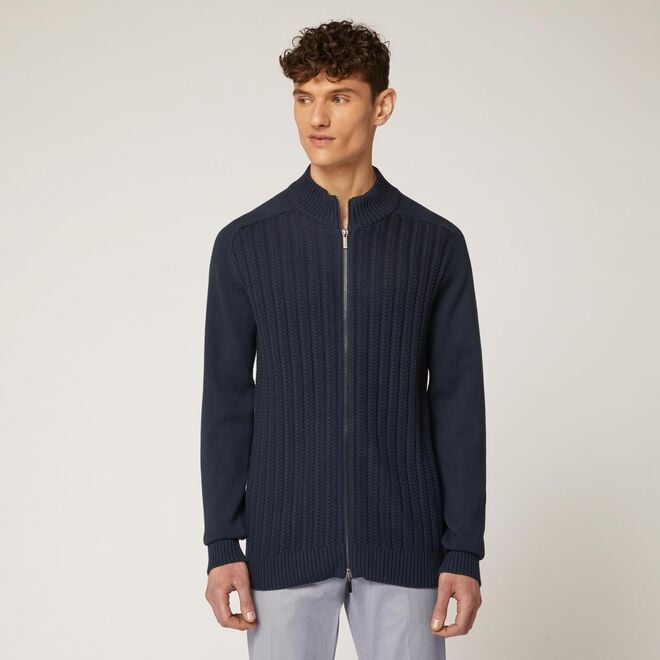 (image for) Maglia full zip in cotone harmont & blaine - Click Image to Close