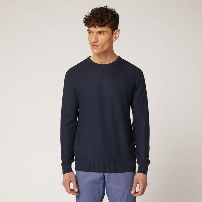 (image for) Pullover girocollo in cotone punto maglia Outlet Shop Online