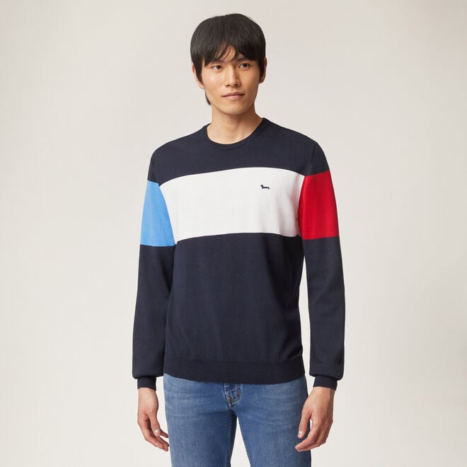 In Saldi Organic cotton crew-neck with contrasting bands