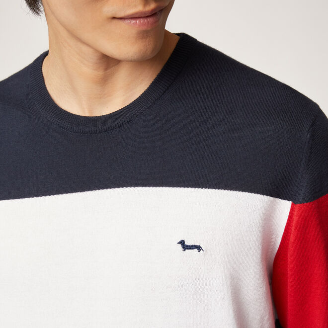 In Saldi Organic cotton crew-neck with contrasting bands
