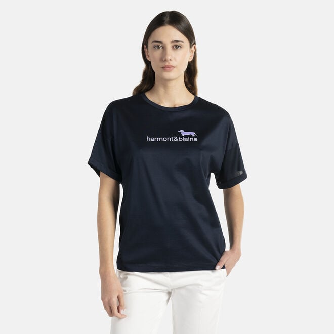 T-shirt in cotone con stampa logo Codice Sconto