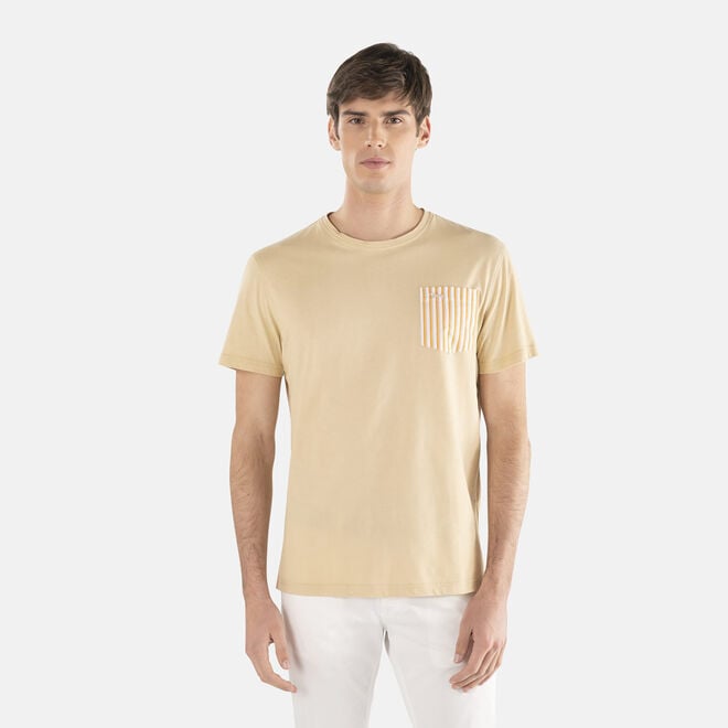 Economico T-shirt in cotone con taschino 70% Di Sconto