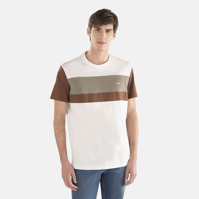 (image for) T-shirt in cotone con bande orizzontali harmont & blaine negozi