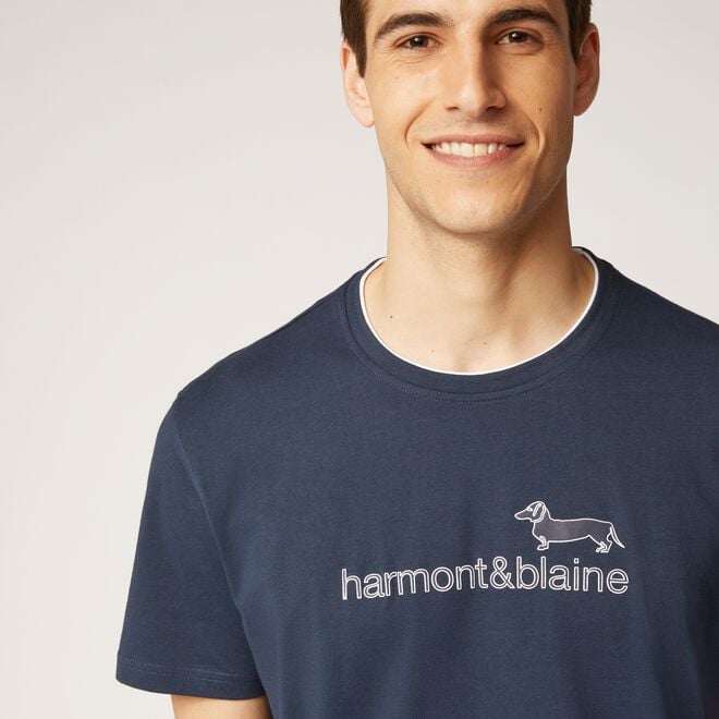 outlet harmont & blaine T-shirt in cotone con logo Scontate