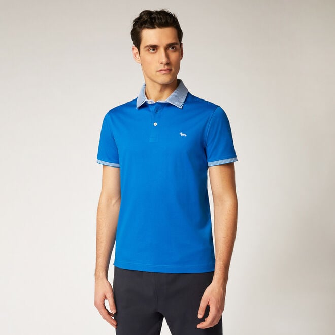 (image for) harmont & blaine shop online Narrow-fit polo shirt with double striped collar Prezzo