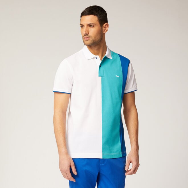 (image for) Colour-block cotton polo shirt Vendita Online