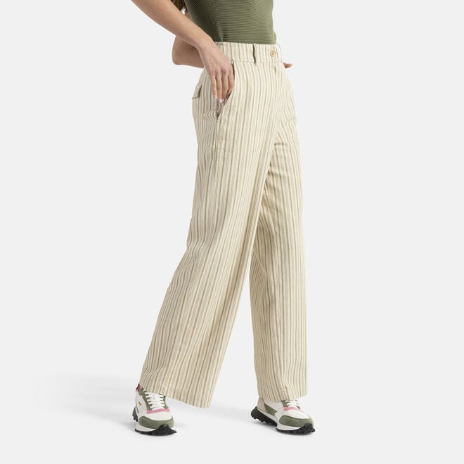 (image for) A Prezzi Outlet Pantalone a vita alta in lino e cotone Scontati