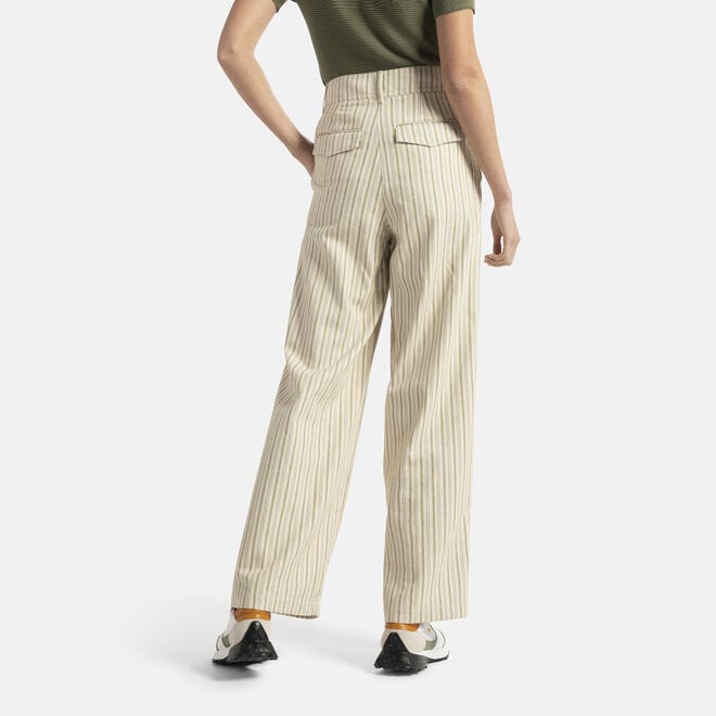 A Prezzi Outlet Pantalone a vita alta in lino e cotone Scontati